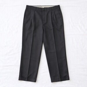 Haggar Dress‎ Pants Men's 38x32 Black Pleated Cuffed Slacks